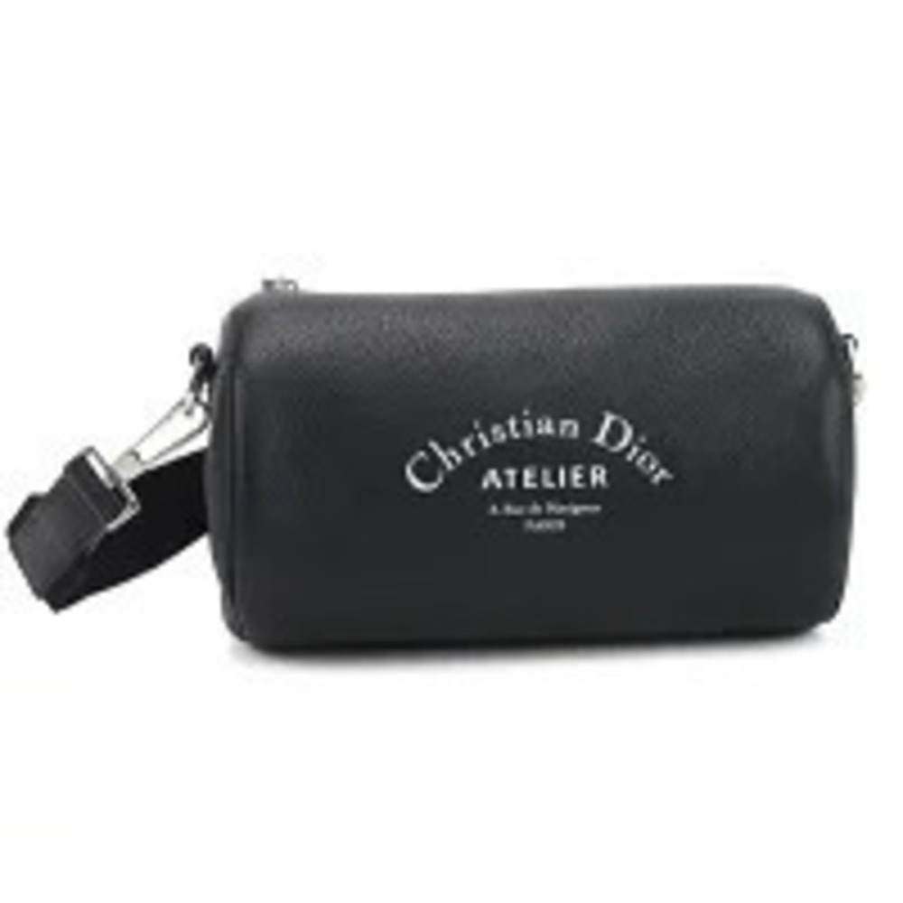 Christian Dior Shoulder Bag Atelier Roller Leather Black Crossbody Cool